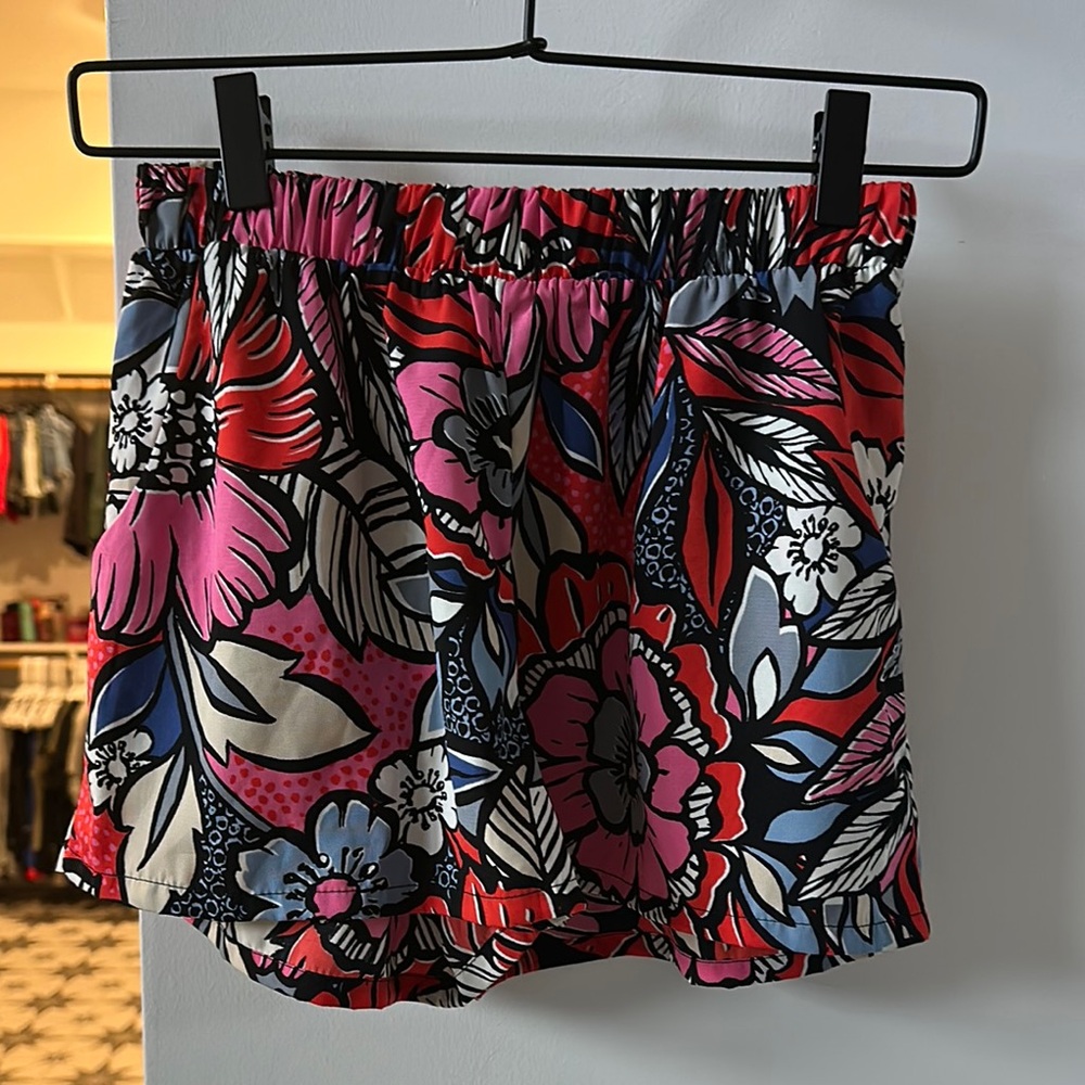Vici High Waist Floral Shorts - Pink, Red, and Blue